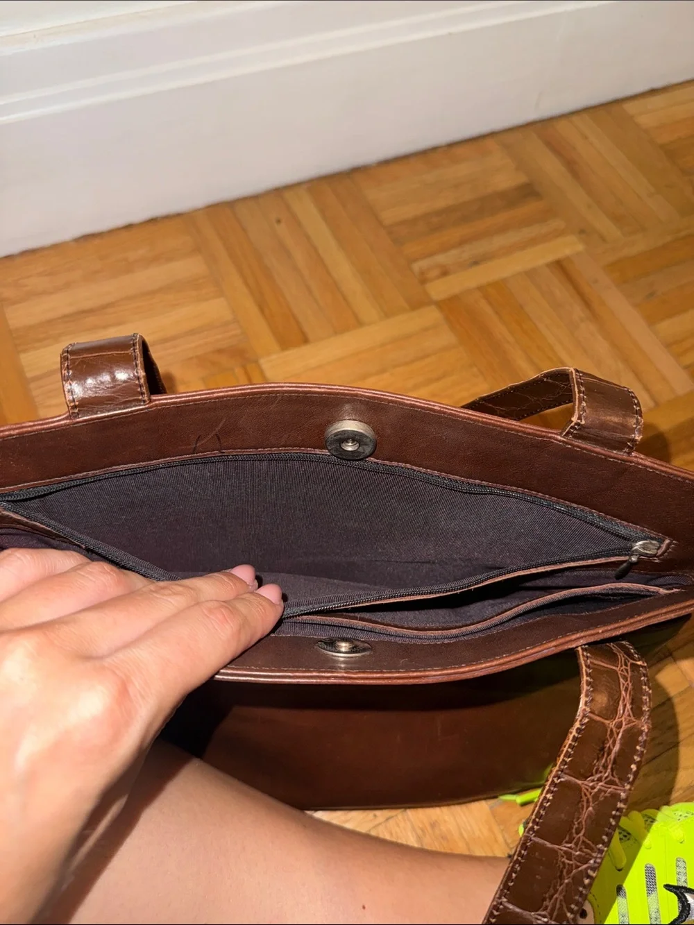 VINTAGE Glen Miller for Ann Turk Dark Brown Leather Bag with Dual Straps